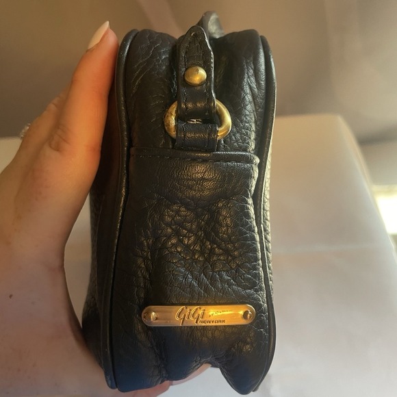 GiGi New York Leather Navy Blue Small Crossbody Bag Purse Handbag With Tassel - Picture 7 of 15